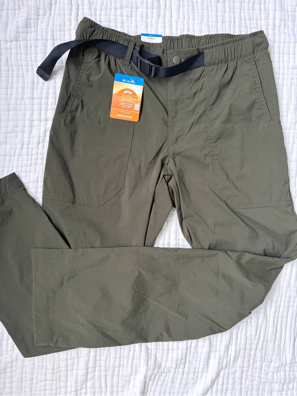 Columbia Men’s M 32L Straight Leg Omni-Shade UPF 50 Pants NWT Olive Green